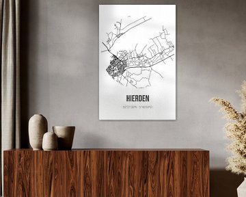 Hierden (Gelderland) | Map | Black and white by Rezona