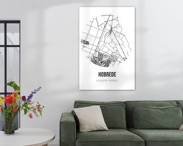 Hobrede (Noord-Holland) | Landkaart | Zwart-wit van Rezona