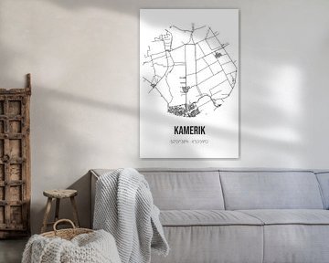 Kamerik (Utrecht) | Carte | Noir et blanc sur Affiches de lieux