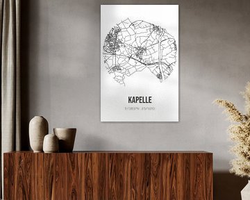 Kapelle (Zeeland) | Landkaart | Zwart-wit van Rezona