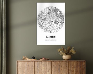 Klimmen (Limburg) | Karte | Schwarz-weiß von Rezona