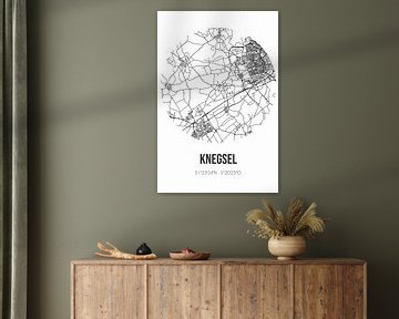 Knegsel (Noord-Brabant) | Landkaart | Zwart-wit van MijnStadsPoster