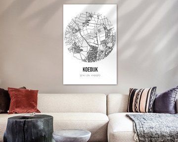 Koedijk (Noord-Holland) | Carte | Noir et blanc sur Rezona