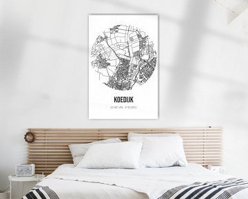 Koedijk (Noord-Holland) | Karte | Schwarz und Weiß von Rezona