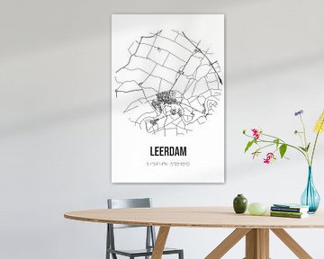 Leerdam (Utrecht) | Karte | Schwarz und weiß von Rezona