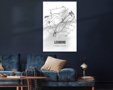 Lexmond (Utrecht) | Map | Black and white by Rezona