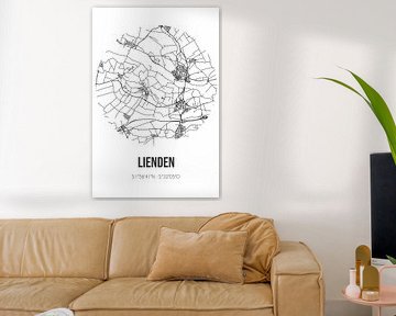 Lienden (Gelderland) | Landkaart | Zwart-wit van MijnStadsPoster