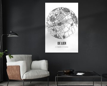 De Lier (South-Holland) | Carte | Noir et blanc sur Rezona