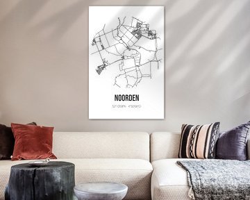 Noord (South Holland) | Carte | Noir et blanc sur Rezona