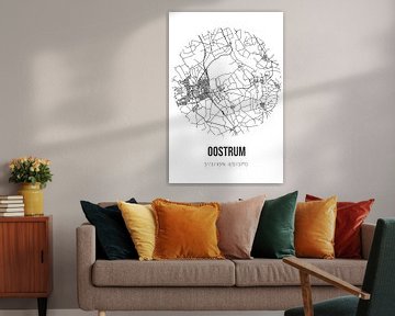 Oostrum (Limburg) | Karte | Schwarz und weiß von Rezona