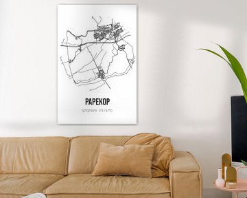 Papekop (Utrecht) | Karte | Schwarz-Weiß von Rezona