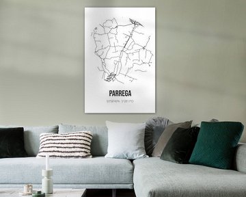 Parrega (Fryslan) | Map | Black and white by Rezona