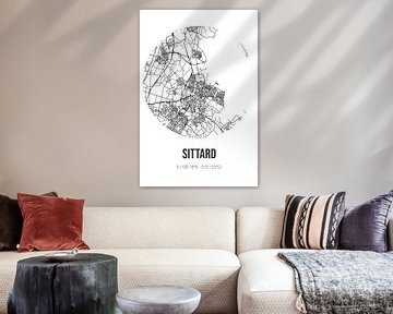 Sittard (Limburg) | Carte | Noir et Blanc sur Rezona