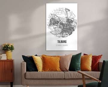 Tilburg (Noord-Brabant) | Landkaart | Zwart-wit van Rezona