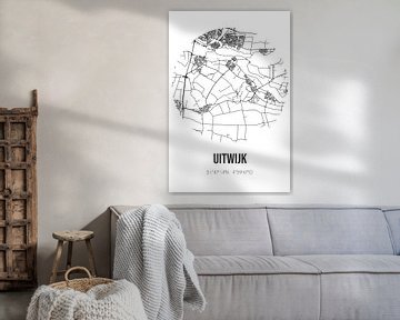 Uitwijk (Noord-Brabant) | Karte | Schwarz und Weiß von Rezona