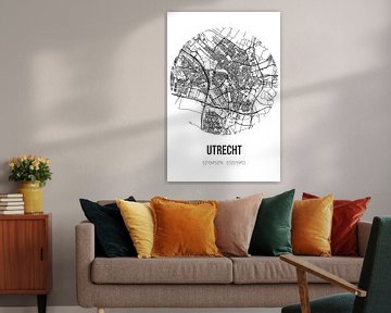 Utrecht (Utrecht) | Map | Black and white by Rezona