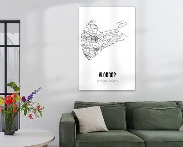 Vlodrop (Limburg) | Landkaart | Zwart-wit van MijnStadsPoster