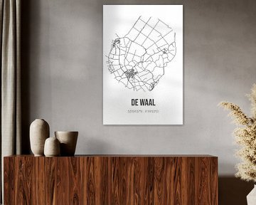 De Waal (Noord-Holland) | Karte | Schwarz und Weiß von Rezona