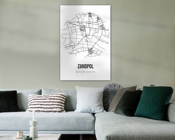 Zandpol (Drenthe) | Landkaart | Zwart-wit van Rezona