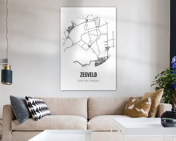 Zegveld (Utrecht) | Map | Black and white by Rezona