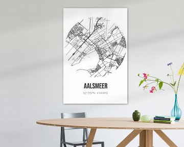 Aalsmeer (Noord-Holland) | Landkaart | Zwart-wit van MijnStadsPoster