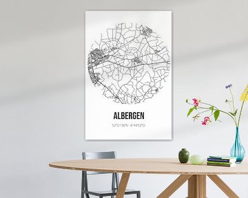 Albergen (Overijssel) | Carte | Noir et blanc sur Rezona