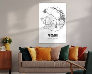 Ankeveen (Noord-Holland) | Karte | Schwarz und Weiß von Rezona