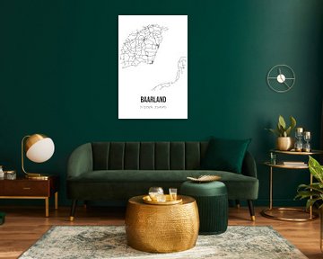 Baarland (Zeeland) | Landkaart | Zwart-wit van MijnStadsPoster