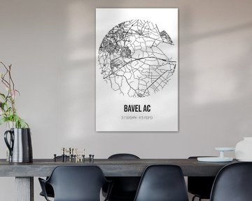 Bavel AC (Noord-Brabant) | Landkaart | Zwart-wit van MijnStadsPoster