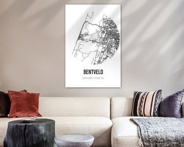 Bentveld (Noord-Holland) | Karte | Schwarz und Weiß von Rezona