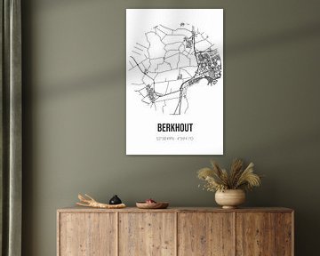 Berkhout (Noord-Holland) | Karte | Schwarz und weiß von Rezona