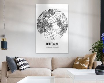 Delfgauw (Zuid-Holland) | Landkaart | Zwart-wit van Rezona