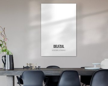 Delfzijl (Groningen) | Landkaart | Zwart-wit van Rezona