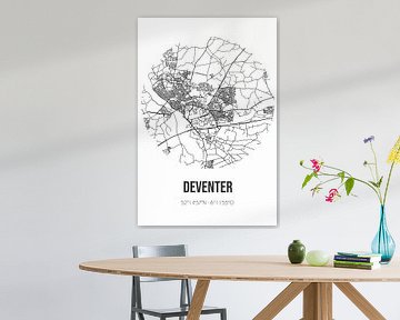 Deventer (Overijssel) | Landkaart | Zwart-wit van Rezona