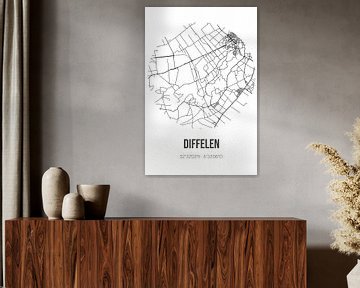 Diffelen (Overijssel) | Landkaart | Zwart-wit van Rezona