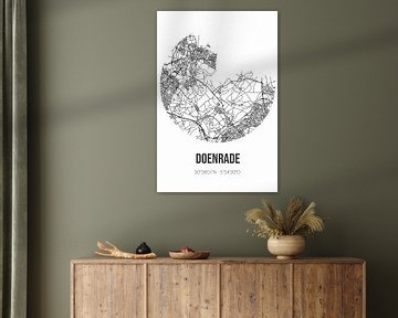 Doenrade (Limburg) | Landkaart | Zwart-wit van Rezona