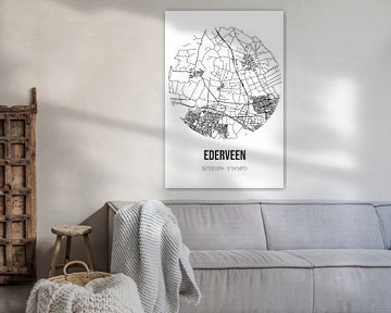 Ederveen (Gelderland) | Landkaart | Zwart-wit van Rezona