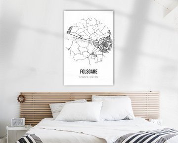 Folsgare (Fryslan) | Landkaart | Zwart-wit van Rezona