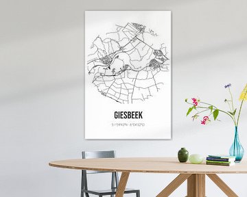 Giesbeek (Gueldre) | Carte | Noir et blanc sur Rezona