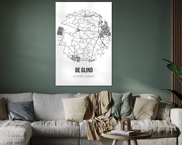 De Glind (Gueldre) | Carte | Noir et blanc sur Rezona