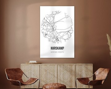 Harskamp (Gelderland) | Karte | Schwarz und Weiß von Rezona