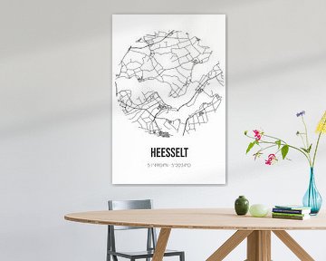 Heesselt (Gelderland) | Landkaart | Zwart-wit van MijnStadsPoster