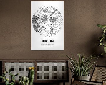 Heukelom (North Brabant) | Map | Black and White by Rezona