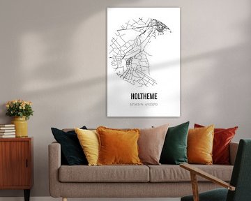 Holtheme (Overijssel) | Carte | Noir et blanc sur Rezona