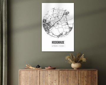 Hoogmade (South-Holland) | Carte | Noir et Blanc sur Rezona