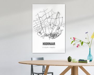Hoornaar (Zuid-Holland) | Landkaart | Zwart-wit van MijnStadsPoster