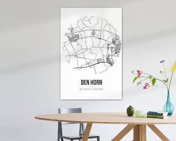 Den Horn (Groningen) | Landkaart | Zwart-wit van Rezona