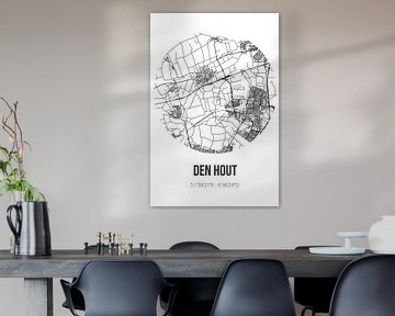 Den Hout (Noord-Brabant) | Landkaart | Zwart-wit van MijnStadsPoster