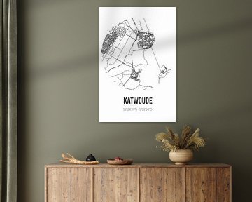 Katwoude (Noord-Holland) | Landkaart | Zwart-wit van MijnStadsPoster