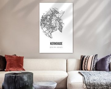 Kerkrade (Limburg) | Landkaart | Zwart-wit van MijnStadsPoster